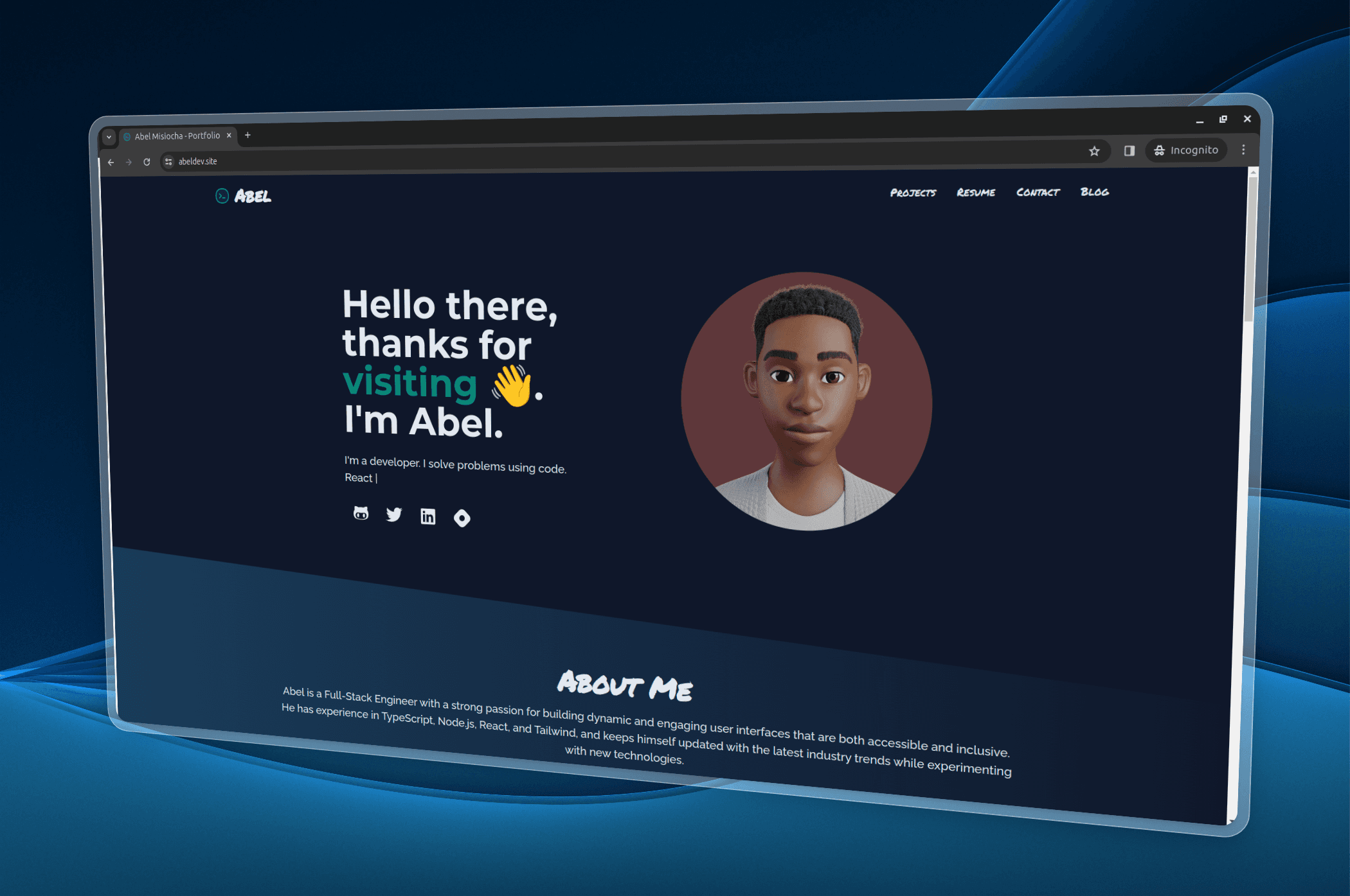 v1 of My Personal Website screenshot