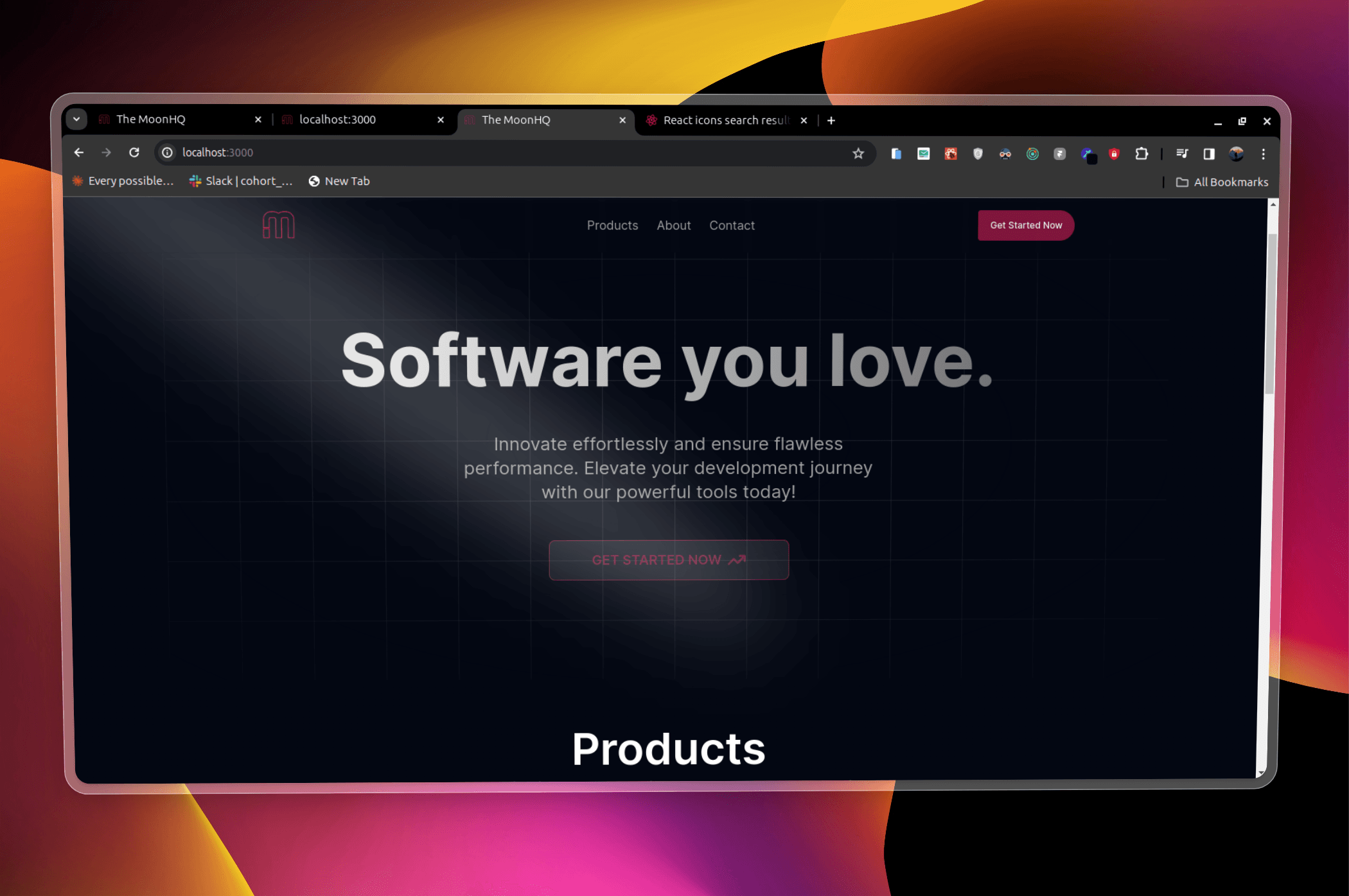 The MoonHQ landing page screenshot